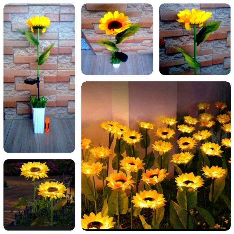 Aneka lampu bunga matahari hias artificial imitasi palsu plastik