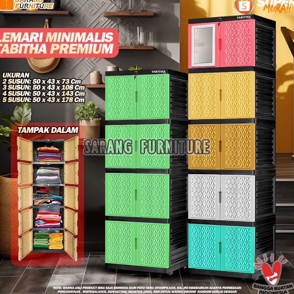 Lariz Tabitha Diamond  Lemari Pakain Plastik Tabitha Kunci Lemari Kaca Minimalis Cabinet