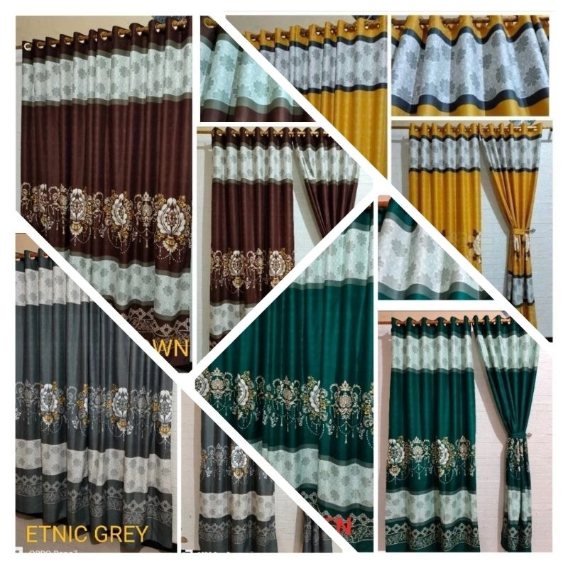 Gorden katun motif etnik warna coklat abu abu kuning hijau katun motif gorden motif gorden cantik go