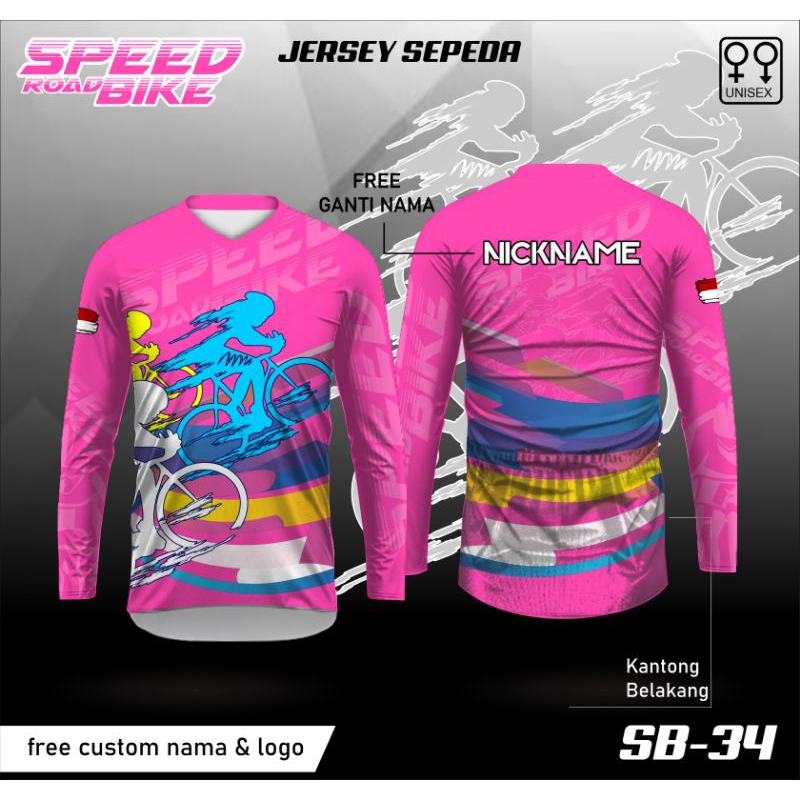 Jersey sepeda baju kaos Jersey gowes lengan panjang