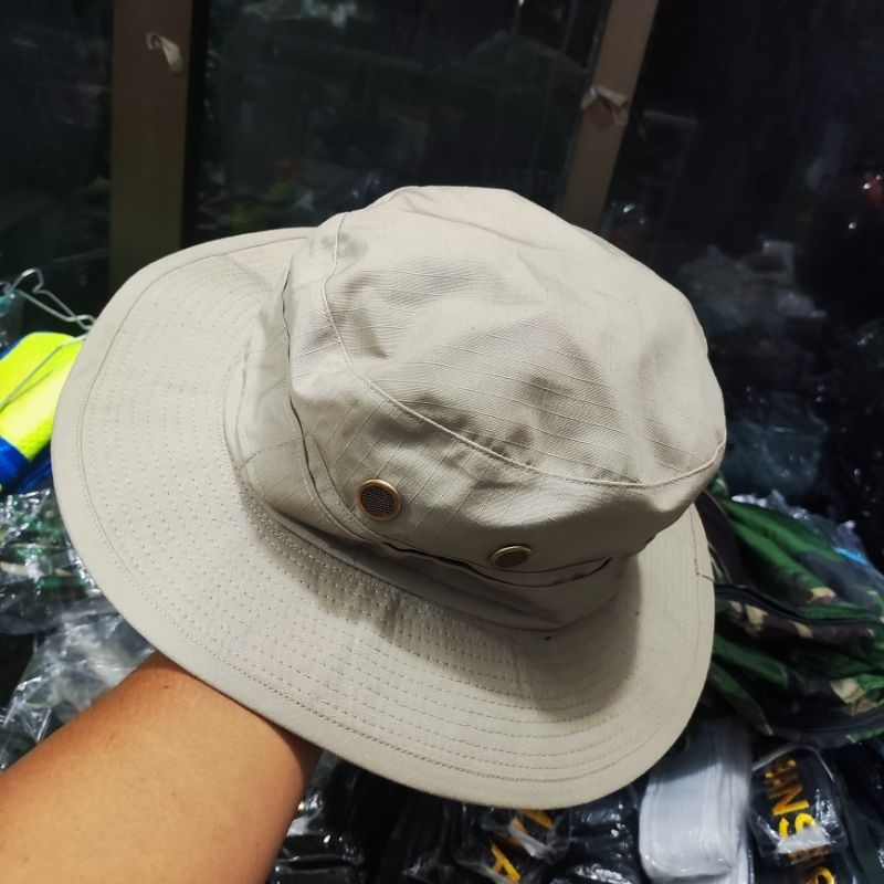 Bucket Hat / Topi Rimba / Topi Hiking / Topi Gunung Kuning Cream