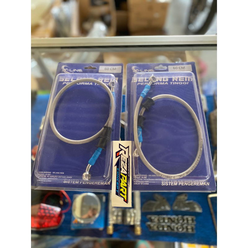 SELANG REM XLINE 60CM MERAH HITAM SILVER UNIVERSAL KE SEMUA MOTOR KABEL REM XLINE