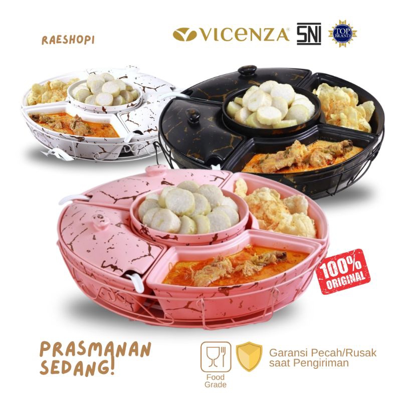 Vicenza Prasmanan Sedang Motif Marble BM472 warna Hitam/Pink/Putih