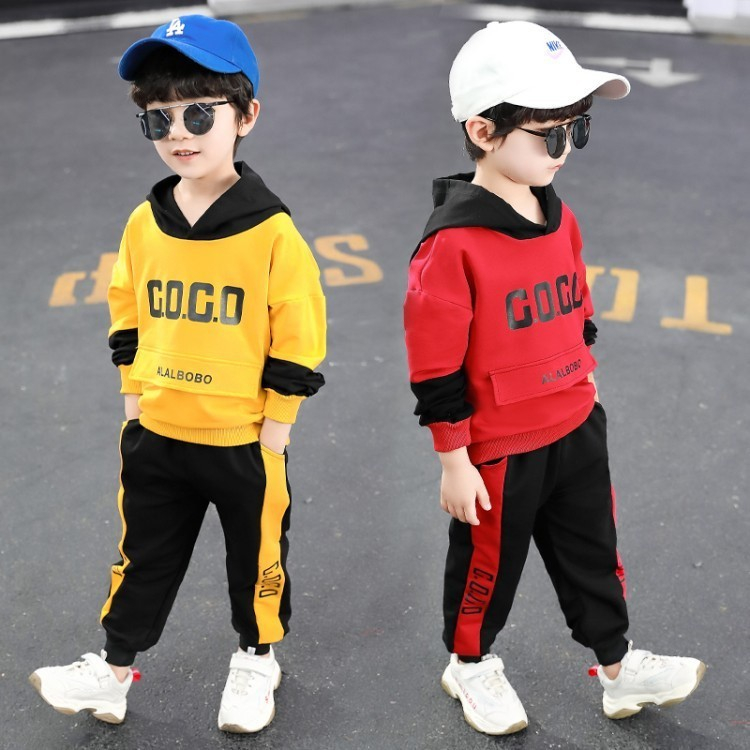 1-7 Tahun Setelan Sweater Anak Laki-laki Set Hoodie Anak Cowok Bayi Balita TK SD Bahan Tebal Adem Ha