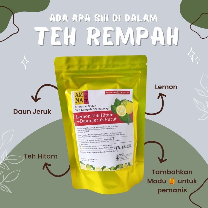 

Lemon Teh Hitam Daun Jeruk Purut Teh Rempah Aromaterapi by Amna Lab