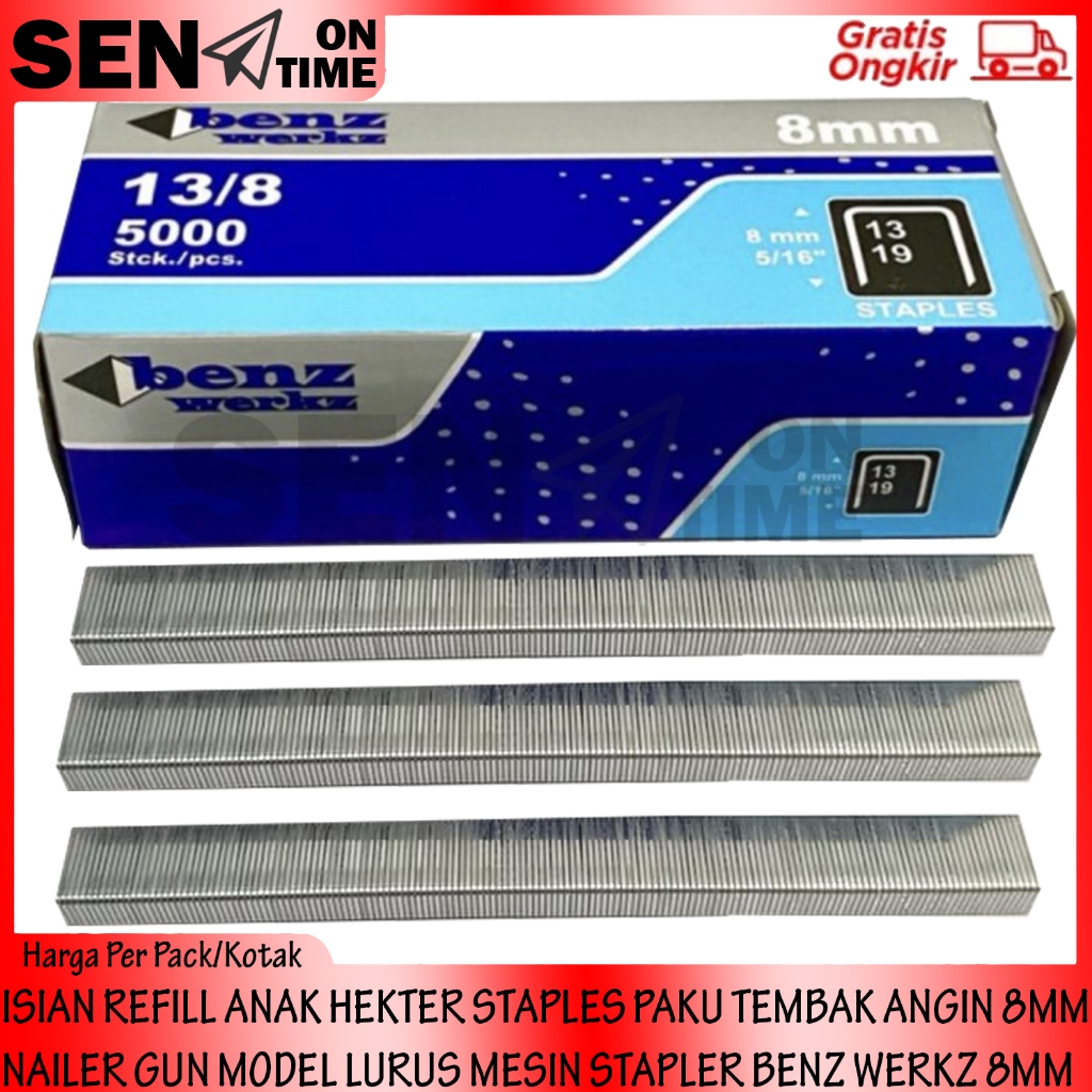 

Staplesgun Hekter Isian Refill Benz Werkz 8 Mm Paku Tembak Angin Anak Nailer Gun Model Lurus Mesin Stapler Mata Nail Staple Manual Refil Repil Isian Ulang Mesin Tacker Pasang Kayu Furnitur Perekat List Stepler Steples