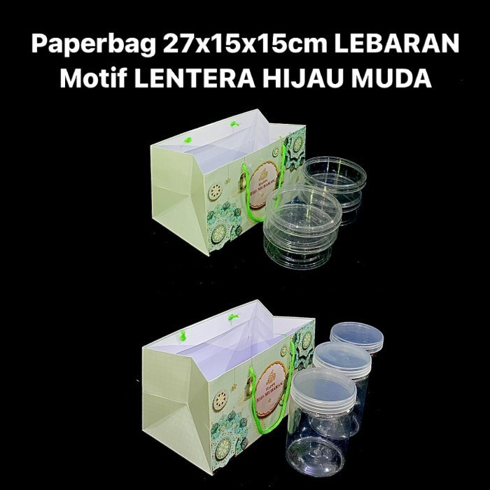 

(5 pcs) paperbag lebaran ukuran 27x15x15cm goodie bag toples tabung isi 3 hantaran cookies kue kering idul fitri eid mubarak