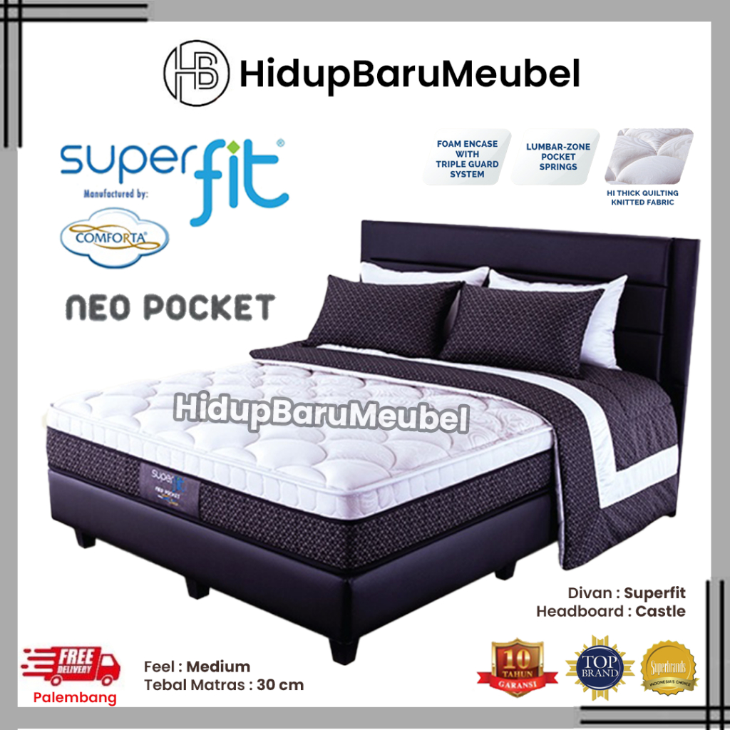 Springbed Superfit NEO POCKET / Kasur Matras Spring Bed Comforta / Tempat Tidur Hotel Tebal