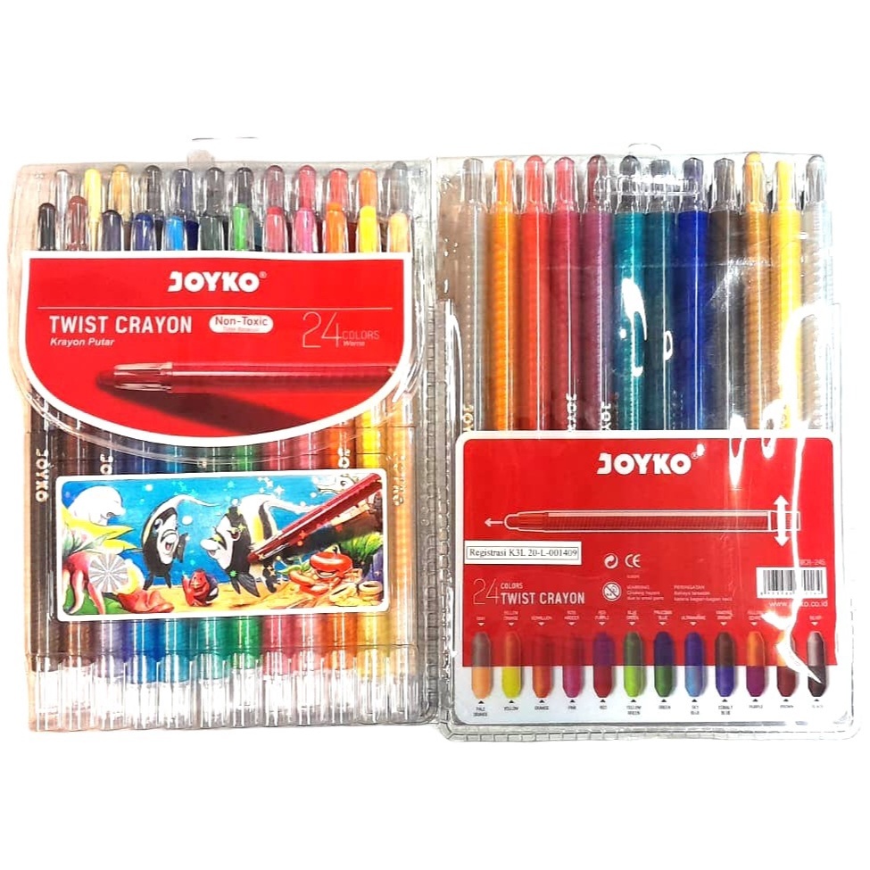 

mh Twist Crayon / Krayon Oil Pastel Putar Panjang - Joyko 12 Warna MURAH