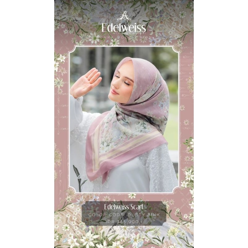 Preloved Edelweiss scarf dusty pink by ayu dyah andari