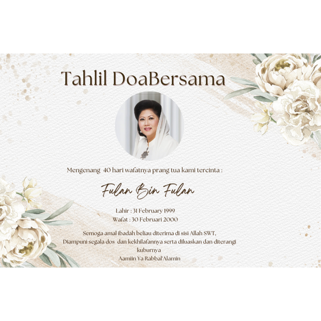 

stiker tahlil ukuran 20x20 kak nfsnrfdh