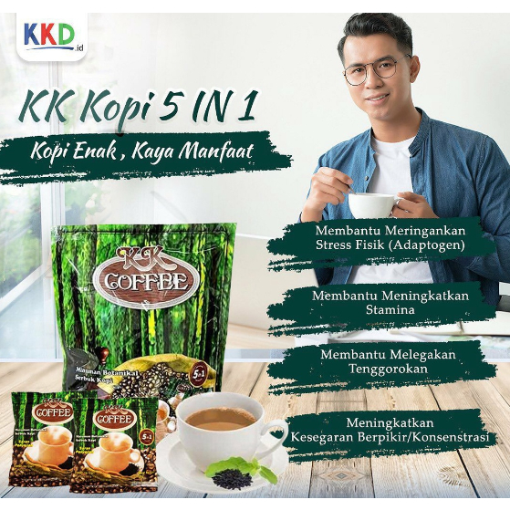 

KOPI 5 IN 1 Ginseng Jinten Hitam Tongkat Ali Bubuk KK Coffee