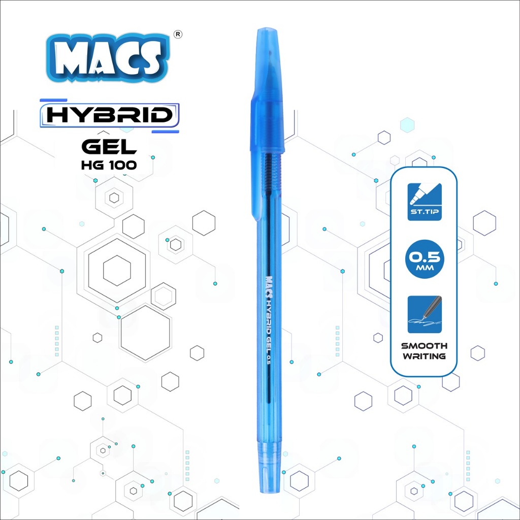 

MACS Hybrid Gel Pen HG 100 - Blue ( Pulpen / Pena / Ballpoint )
