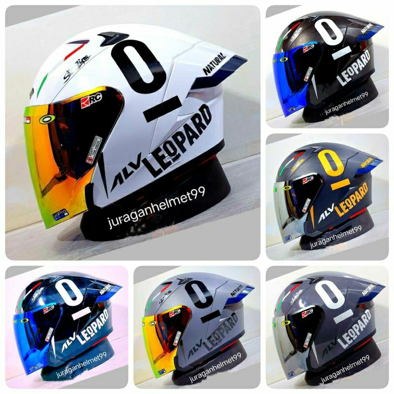 Helm Half Face ALV ULTRON PRO Paket Ganteng Leopard