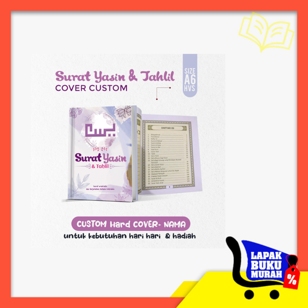 Buku Surat Yasin Tahlil & Doa + Custom Soft Cover - Nama , Untuk Kebutuhan sehari-Hari dan Ziarah Ku