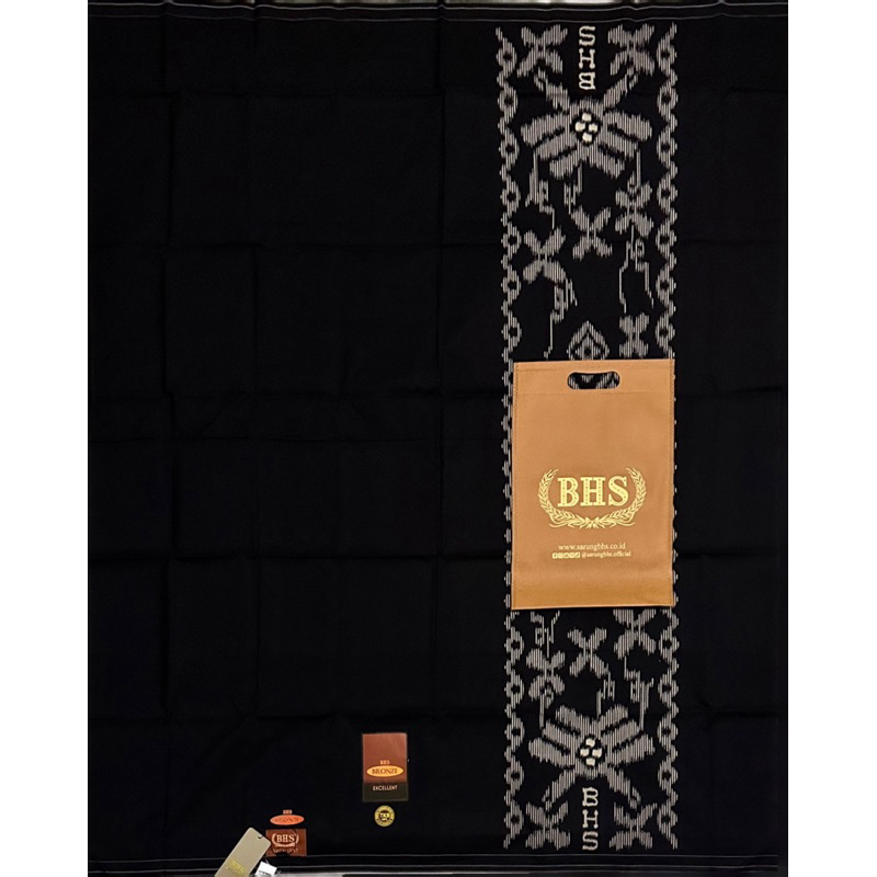 Sarung BHS HITAM POLOS | Sarung BHS Excellent TKB HPL Tumpal Kembang Hitam Polos Silver