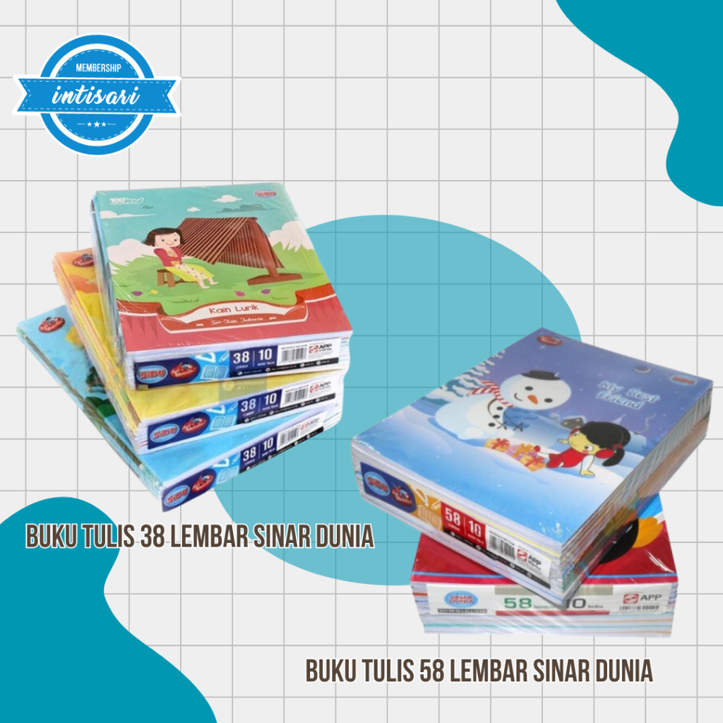 

Buku Tulis Sinar Dunia Isi 38 & 58 Lembar Sinar Dunia / Buku SIDU Isi 38 & 58 Lembar ( PACK )