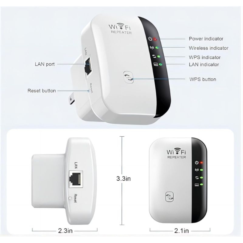 Wifi Repeater 300Mbps - Repeater Wireless Penguat Sinyal WiFi Booster