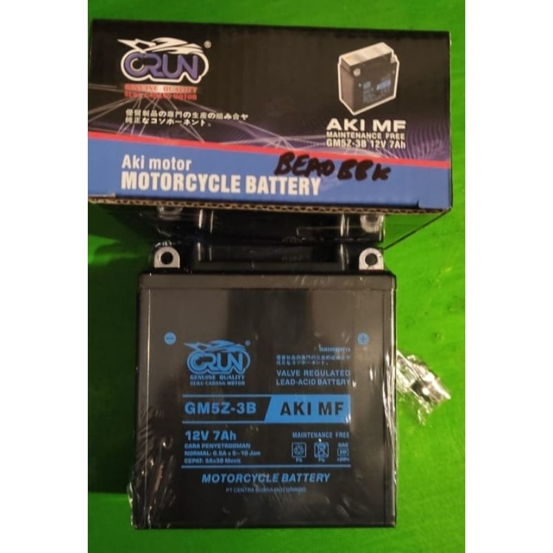 Aki Accu Kering GM5Z CRUN Grand Supra Maintenance Free Astrea Mio Smile Sporty Old Vega Jupiter F1ZR