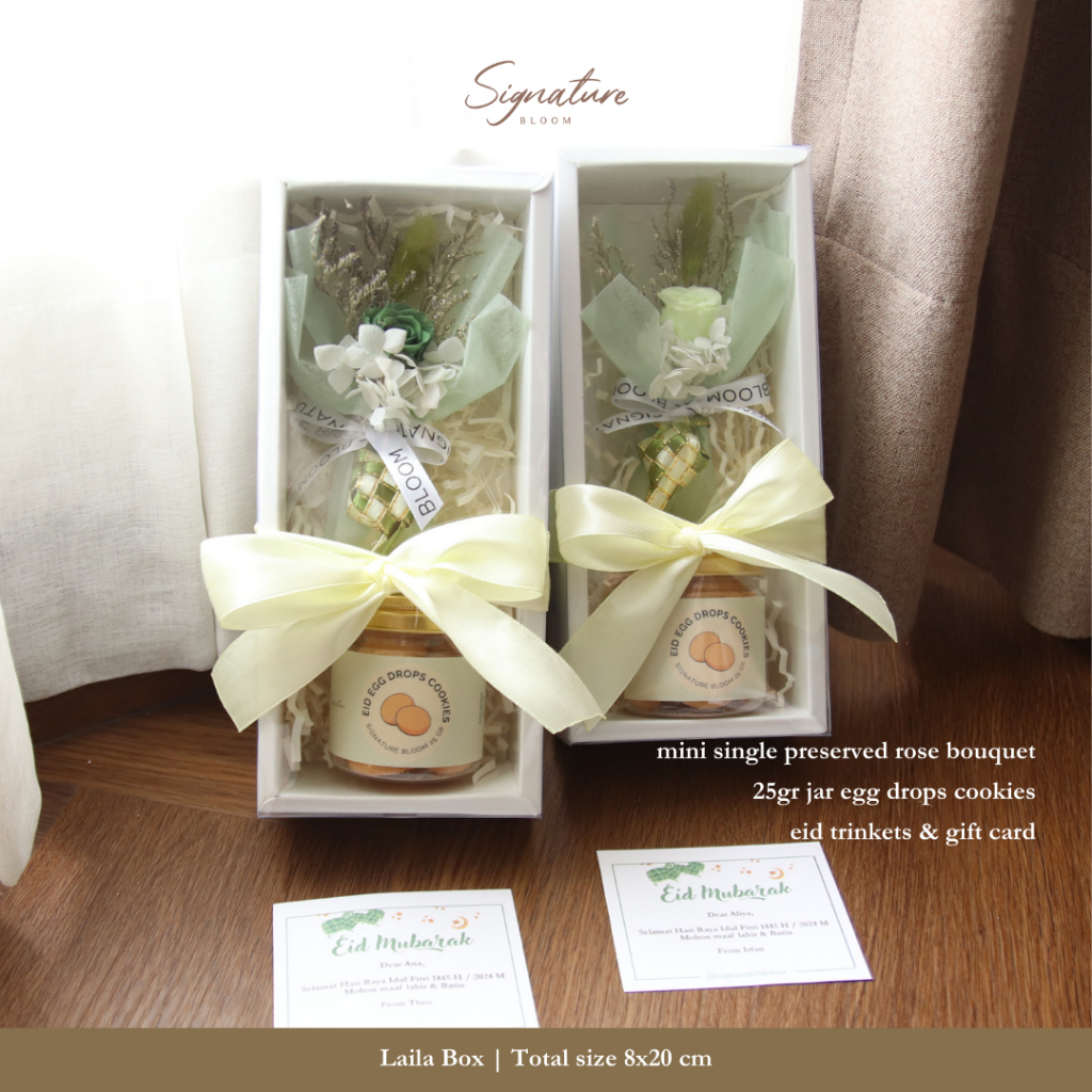 

(SB) Laila Box Ramadan Hampers Lebaran | Gift Set Bunga + Kue Kering