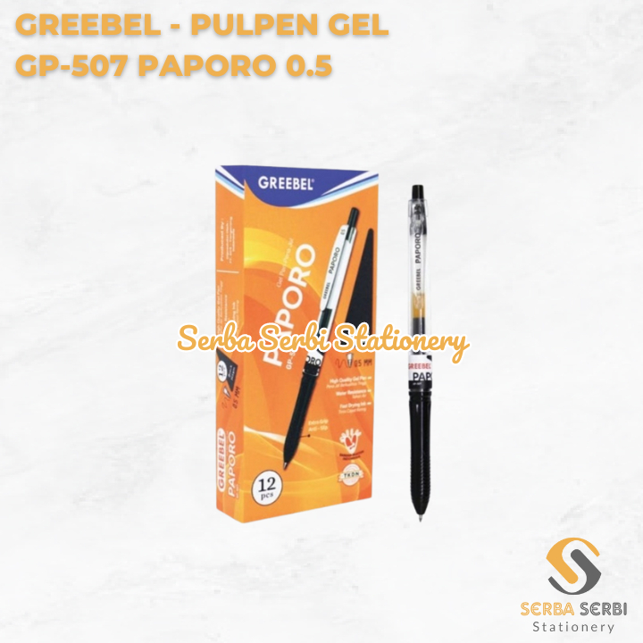 

(1 BIJI) GREEBEL - BALLPOINT / PULPEN / BOLPEN / BOLPOIN / PEN GEL GP-507 PAPORO 0.5