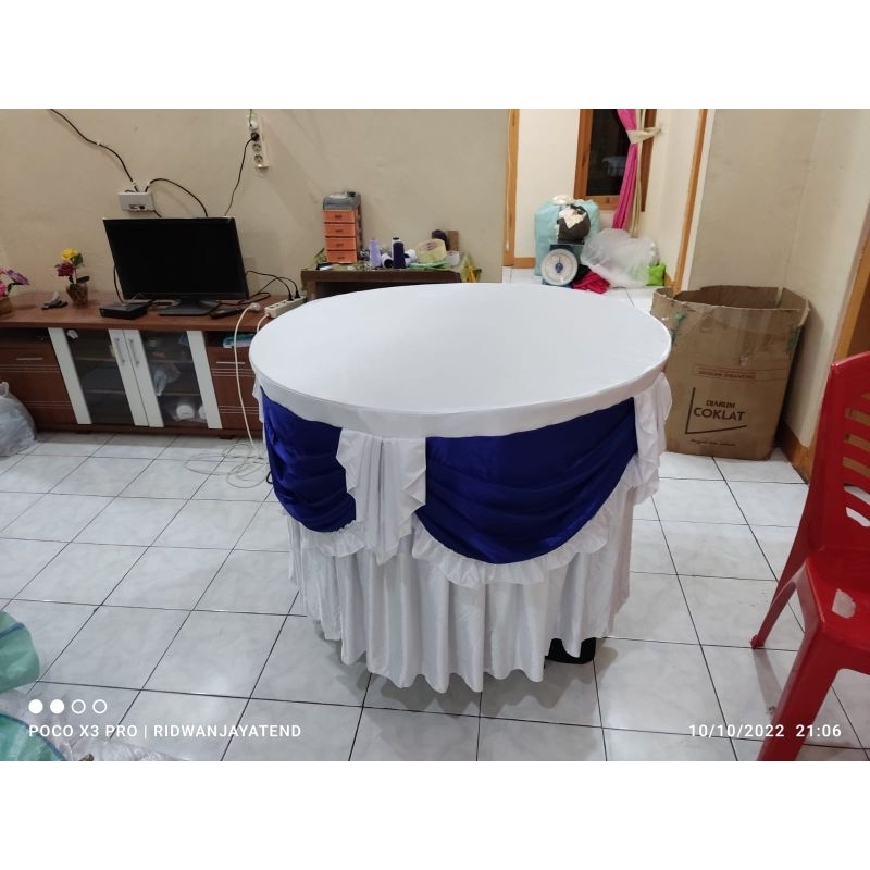 Cover meja bulat tanpa busa / Taplak Meja Bulat Hotel / Sarung Meja Prasmanan