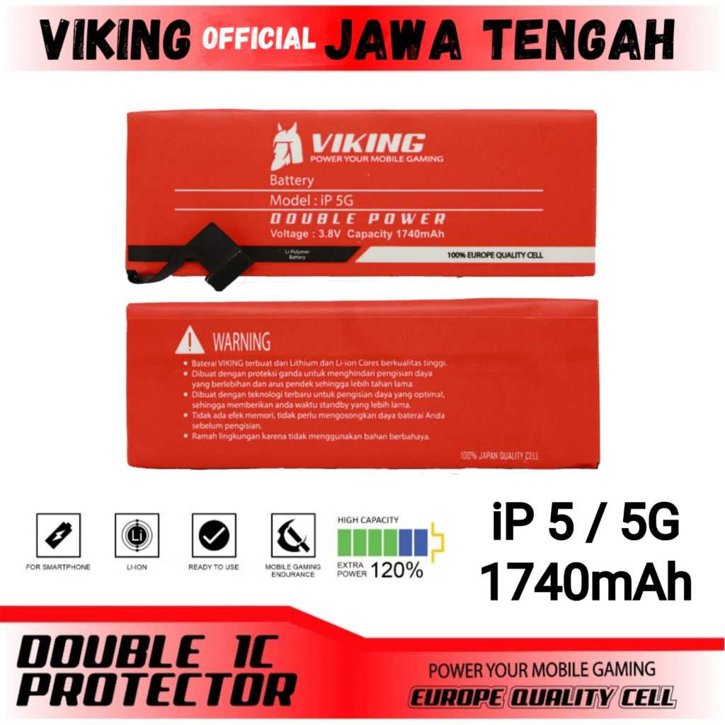 VIKING Baterai iPhone 5G - iPhone 5 Double Power