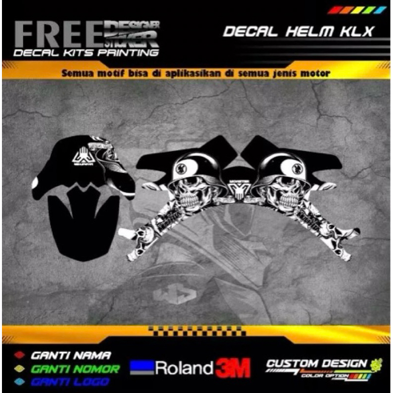 Decal Stiker Helm Kawasaki KLX 150 WS24