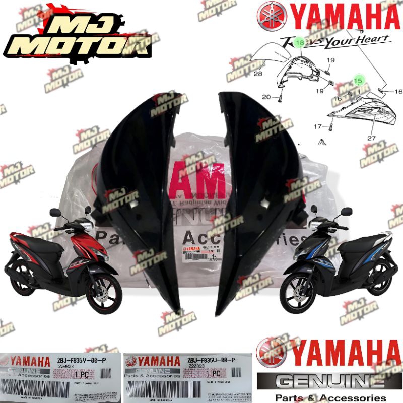 COVER PANEL SAYAP DEPAN MIO GT 115 KIRI KANAN HITAM 2BJ-F835V-00-P1 2BJ-F835U-00-P1 ORIGINAL YAMAHA