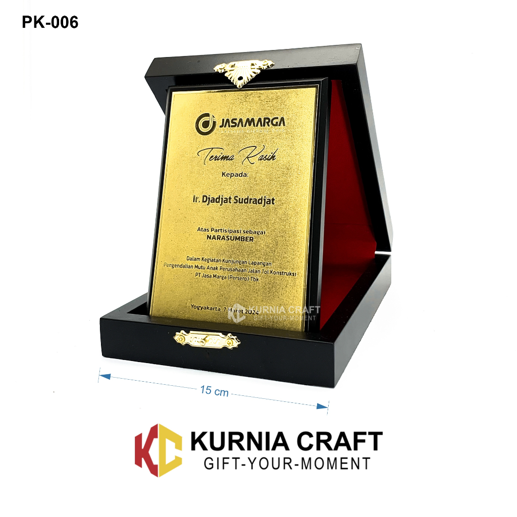 Plakat Box Kayu Dan Kuningan, Cendramata, Plakat Penghargaan, Plakat Kayu, Plakat Custom