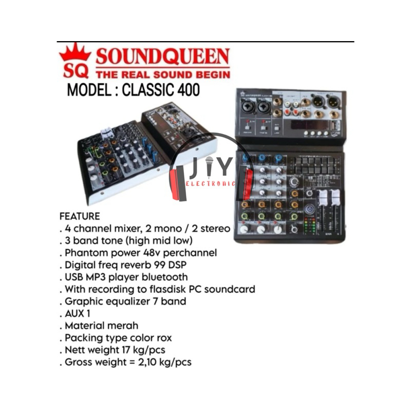 Audio Mixer 4 Channel SoundQueen Sound Queen Classic 400 Classic-400