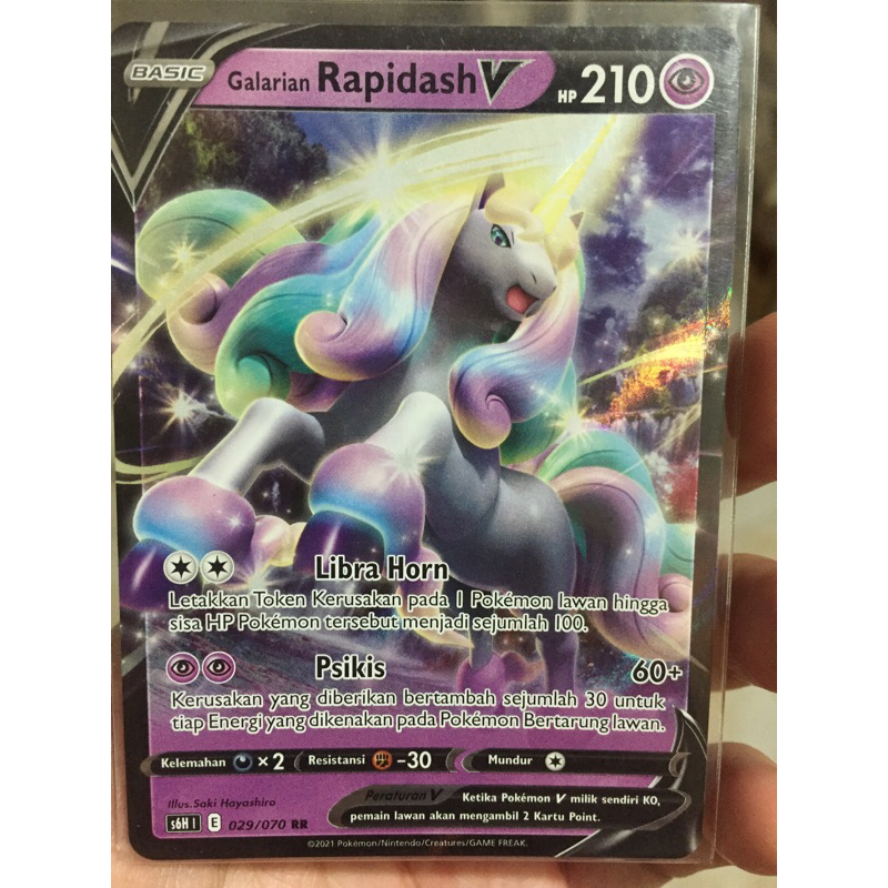 KARTU POKEMON GALARIAN RAPIDASH V RR INDONESIA HOLO