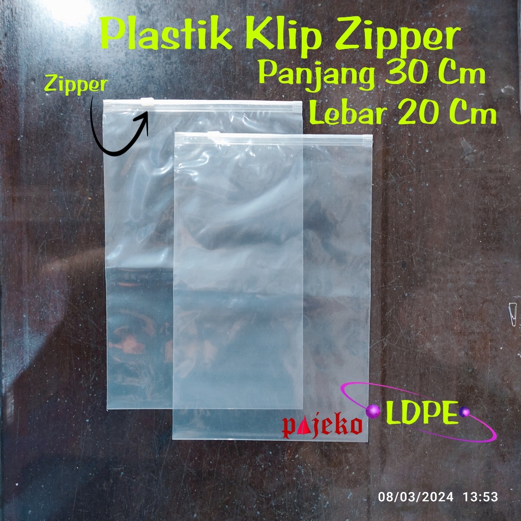 Plastik Zipper 20 x 30 Cm , Plastik Klip Ziplock 20 x 30 Cm , Plastik Klip 20 X 30 Cm