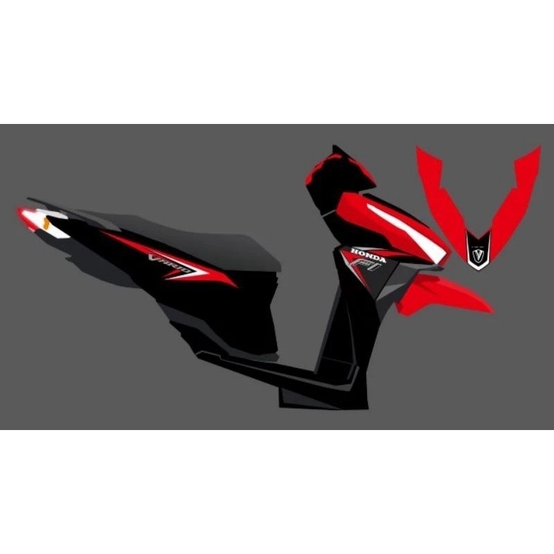 STRIPING STICKER TRANSPARAN VARIO LED OLD 125 150 DESAIN ORIGINAL VARIO LED OLD