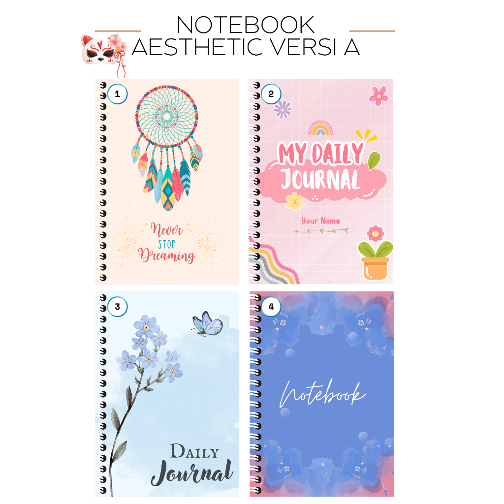 

(MIN ORDER 2PCS) [KERTAS PUTIH POLOS] Notebook A5 Spiral Softcover Aesthetic