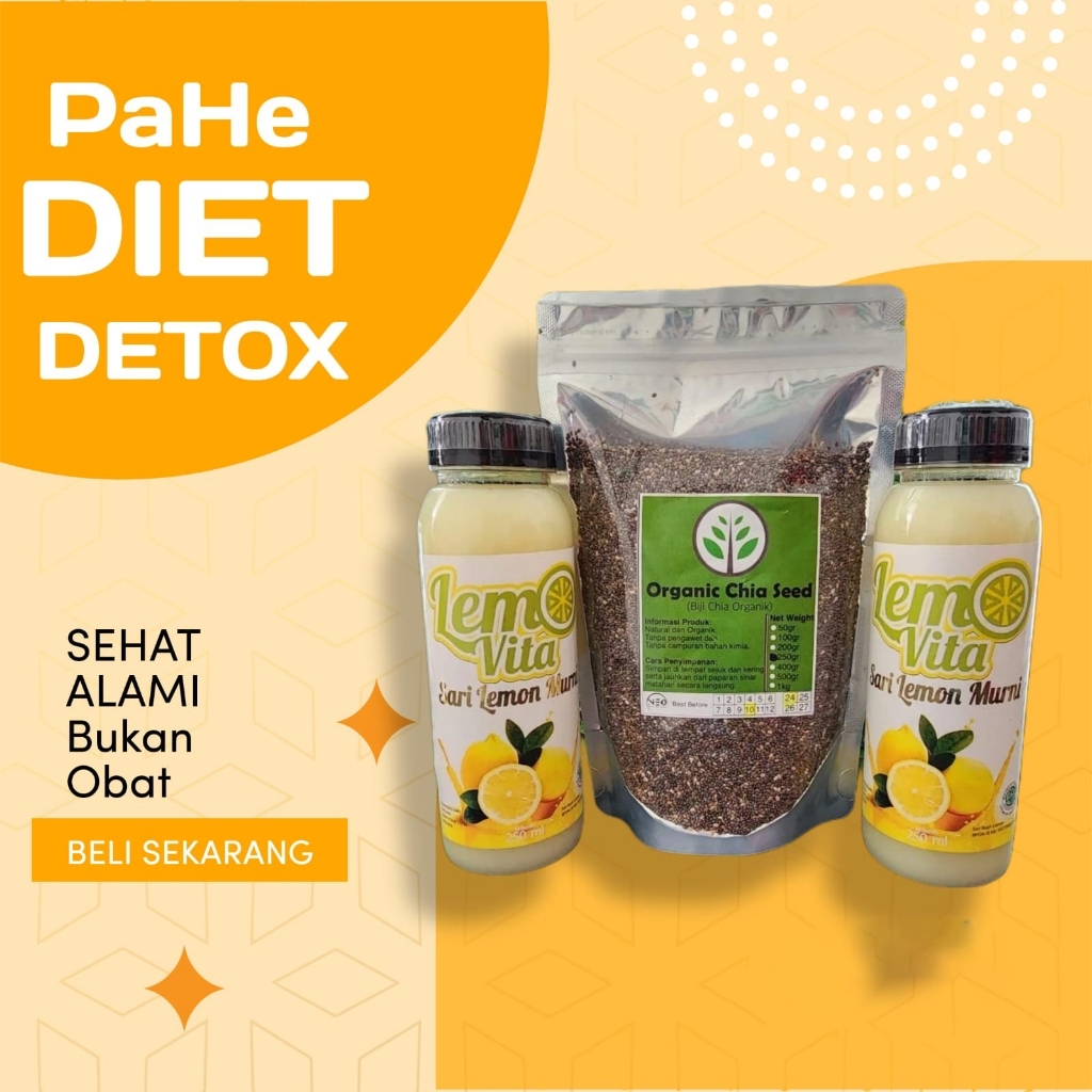 

Paket Hemat 2 Bulan ! Lemovita Sari Lemon 500ml(2pcs250ml)+Organik Chia Seed 250gr (Pahe Neo 8) Paket bundling minuman enak