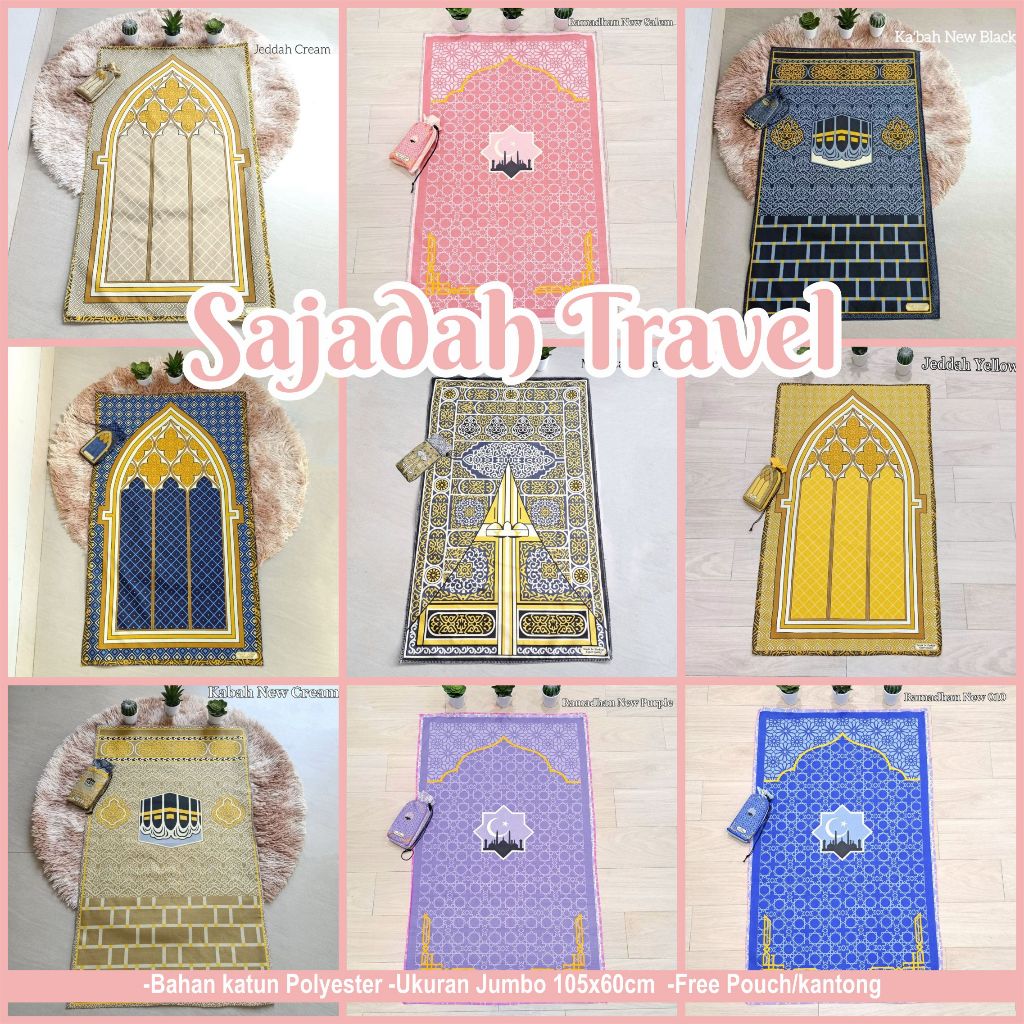 Sajadah Travel 105x60 cm - Sajadah souvenir jumbo hampers - Oleh oleh sajadah