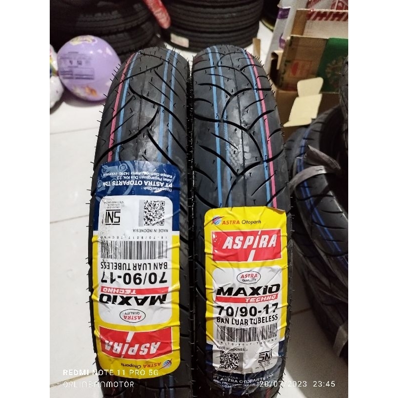 Ban Aspira Techno 70/90-17 Tubles/Ban Depan Satria Fu tubles/Ban Depan Sonic Tubles/Ban Depan Supra 