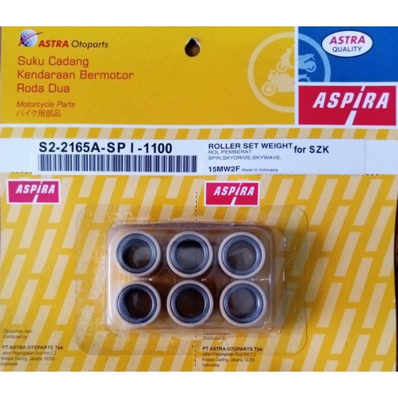 ROLLER SET ASPIRA UNTUK MOTOR SUZUKI SPIN,SKYDIVE,SKYWAVE