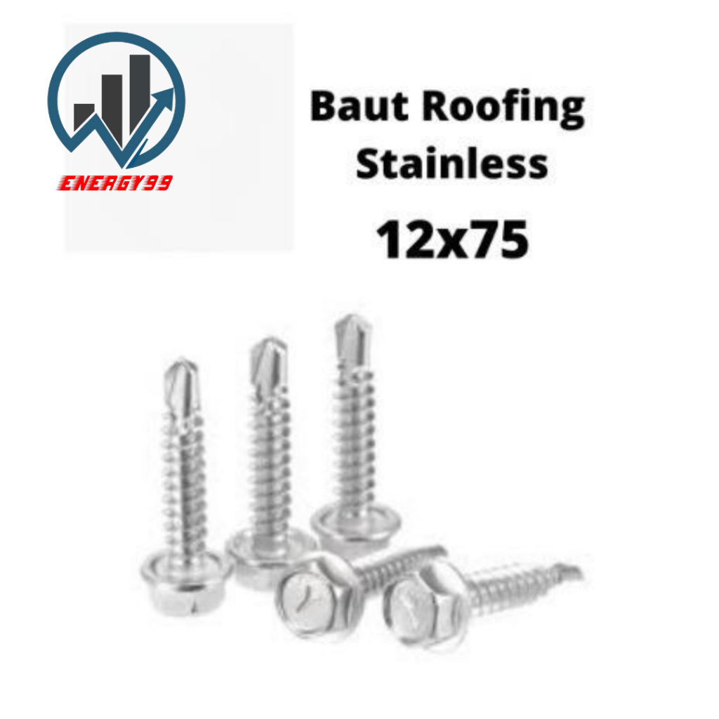 BAUT ROOFING 12x75 isi 300 pcs | SEKRUP BAJA RINGAN STAINLESS