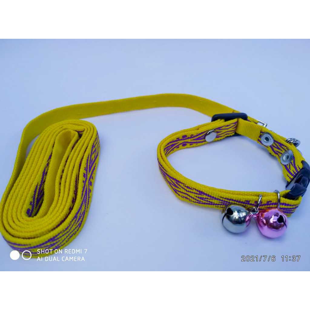 Tali Kalung Kucing Polos Motif Panjang Lonceng (1cm)
