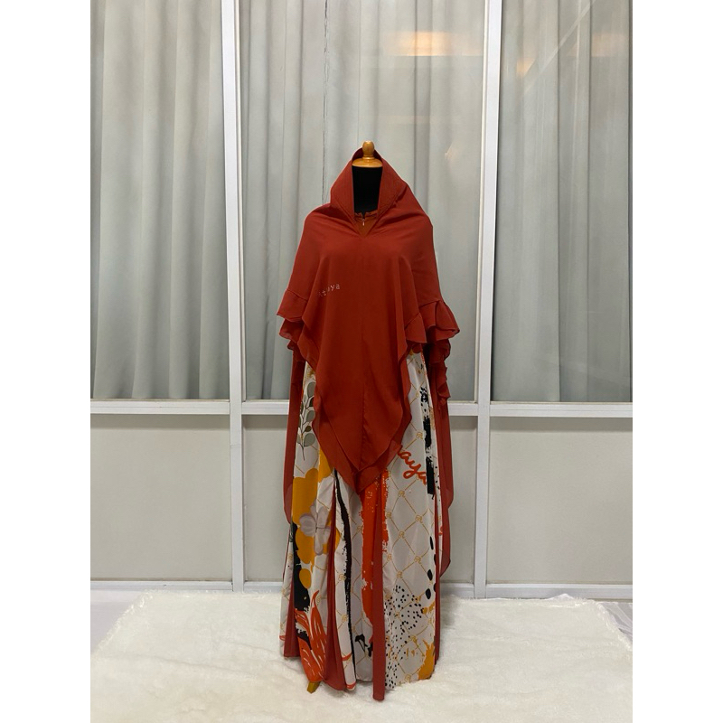 Preloved ATHAYA HIJAB Set Syari Dress Terracotta