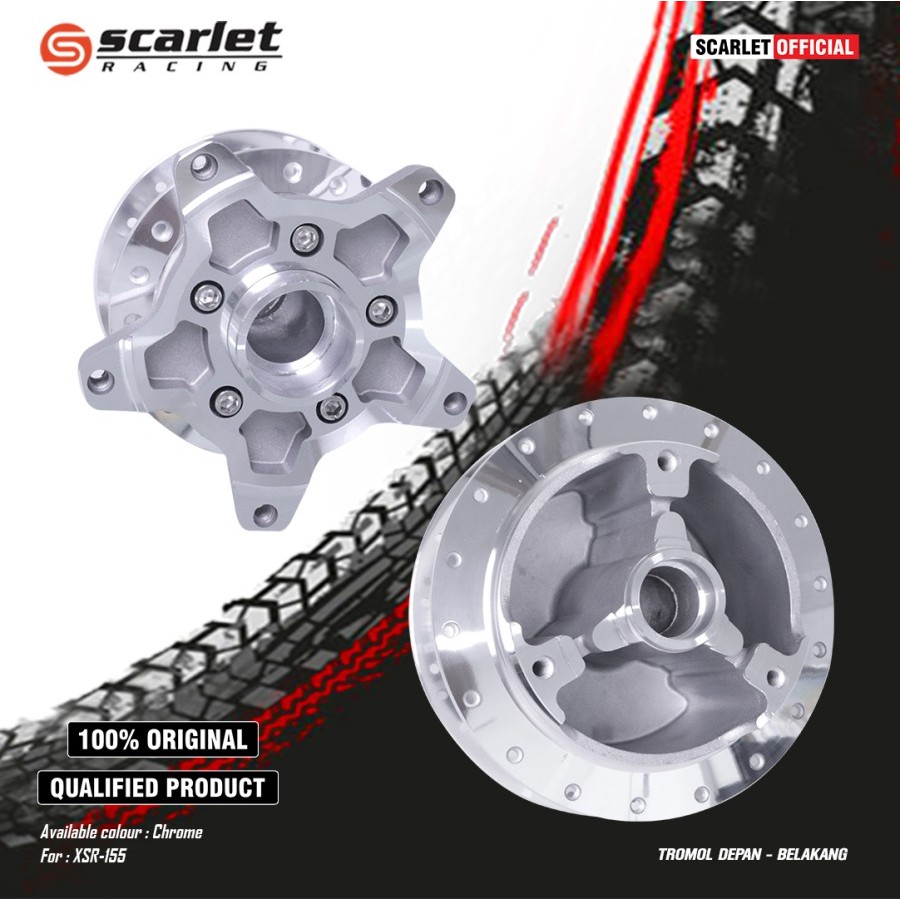 TROMOL DEPAN BELAKANG SET XSR 155 HITAM CRUM SCARLET RACING