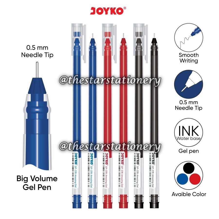 

(1 Biji) Bolpen Joyko GP-378 Amazing Gel 0.5 mm Gel Pen / Gel Pen Joyko GP 378 (1 Biji)