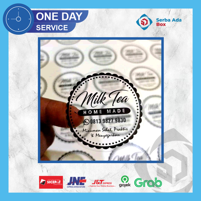 

STICKER LABEL | TRANSPARAN *ANTI AIR* | LABEL STICKER BOTOL MINUMAN | PRODUK MAKANAN KEMASAN