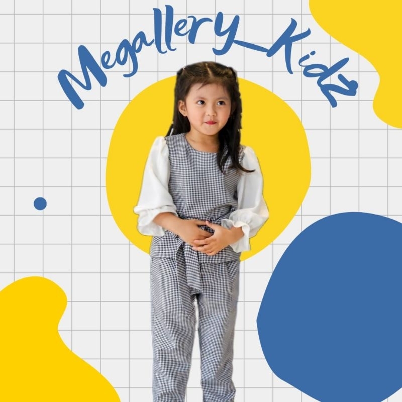 Naoemi Zara Set Pants Baju Anak | One Set | Setelan Baju Anak Perempuan | Dress | Vintage Elegant | 
