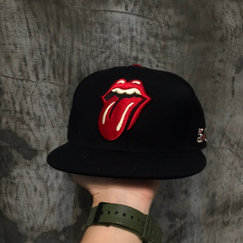 Topi Snapback Cap Band THE ROLLING STONES ‘50th & Logo’
