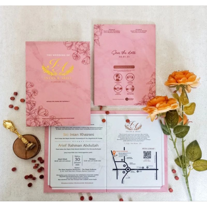 Undangan Hardcover Lipat 2 Fullcolor