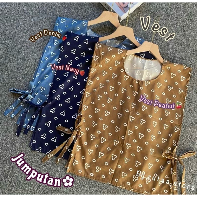 VEST WANITA MOTIF JUMPUTAN ROMPI OUTER WANITA