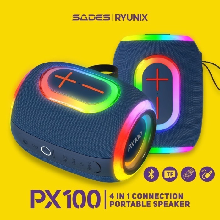 Ryunix PX100 / PX-100 Wireless Portable Gaming Speaker Bluetooth RGB